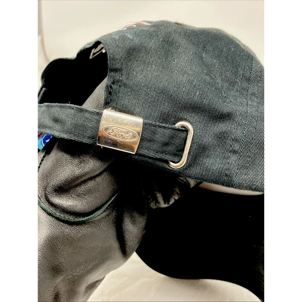 Vintage Ford Mustang American Flag Horse Hat Cap Strapback RARE Embroidered